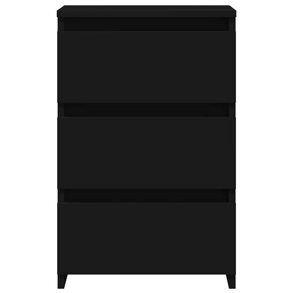 vidaXL Bed Cabinets 2 pcs Black 40x35x62.5 cm Engineered Wood