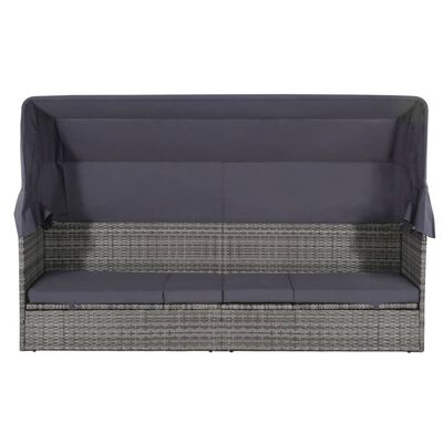 vidaXL Garden Bed with Canopy Grey 205x62 cm Poly Rattan, grey vidaXL Garden Bed with Canopy Grey 205x62 cm Poly Rattan