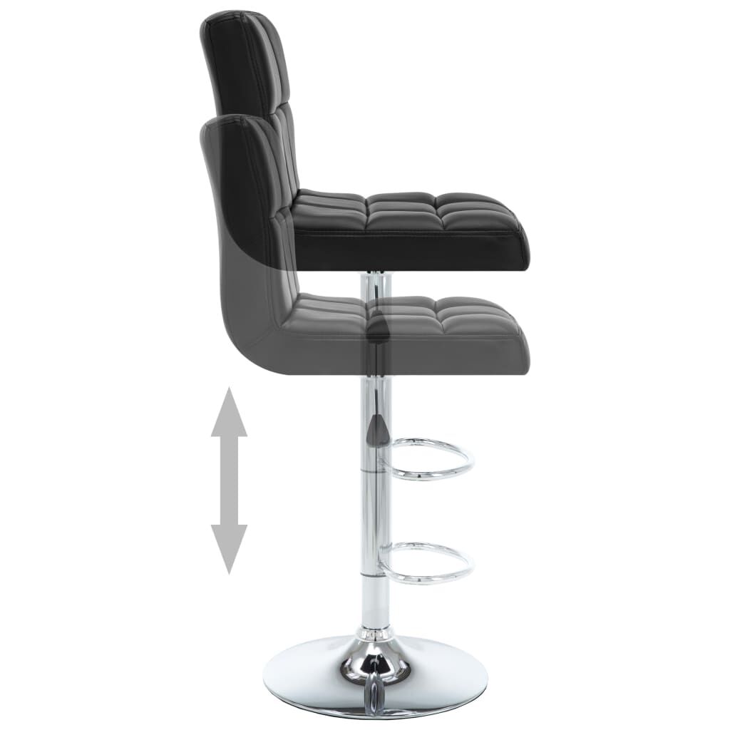 vidaXL Bar Stools 2 pcs Black Faux Leather