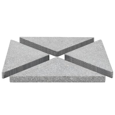 vidaXL Umbrella Weight Plates 4 pcs Grey Granite Triangular 60 kg