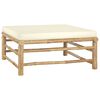 vidaXL 9 Piece Garden Lounge Set with Cream White Cushions Bamboo