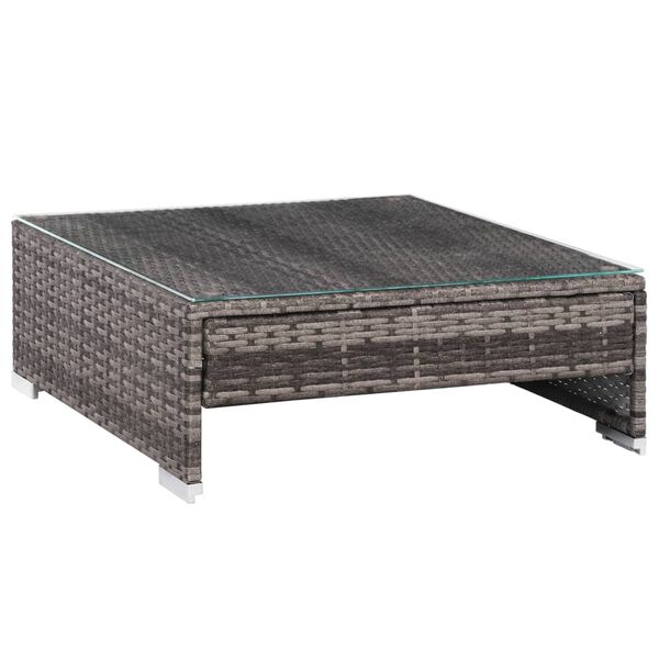 vidaXL 7 Piece Garden Lounge Set with Cushions Poly Rattan Grey