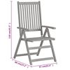 vidaXL Garden Reclining Chairs 2 pcs Grey Solid Acacia Wood