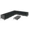 vidaXL 9 Piece Garden Lounge Set with Cushions Poly Rattan Dark Grey