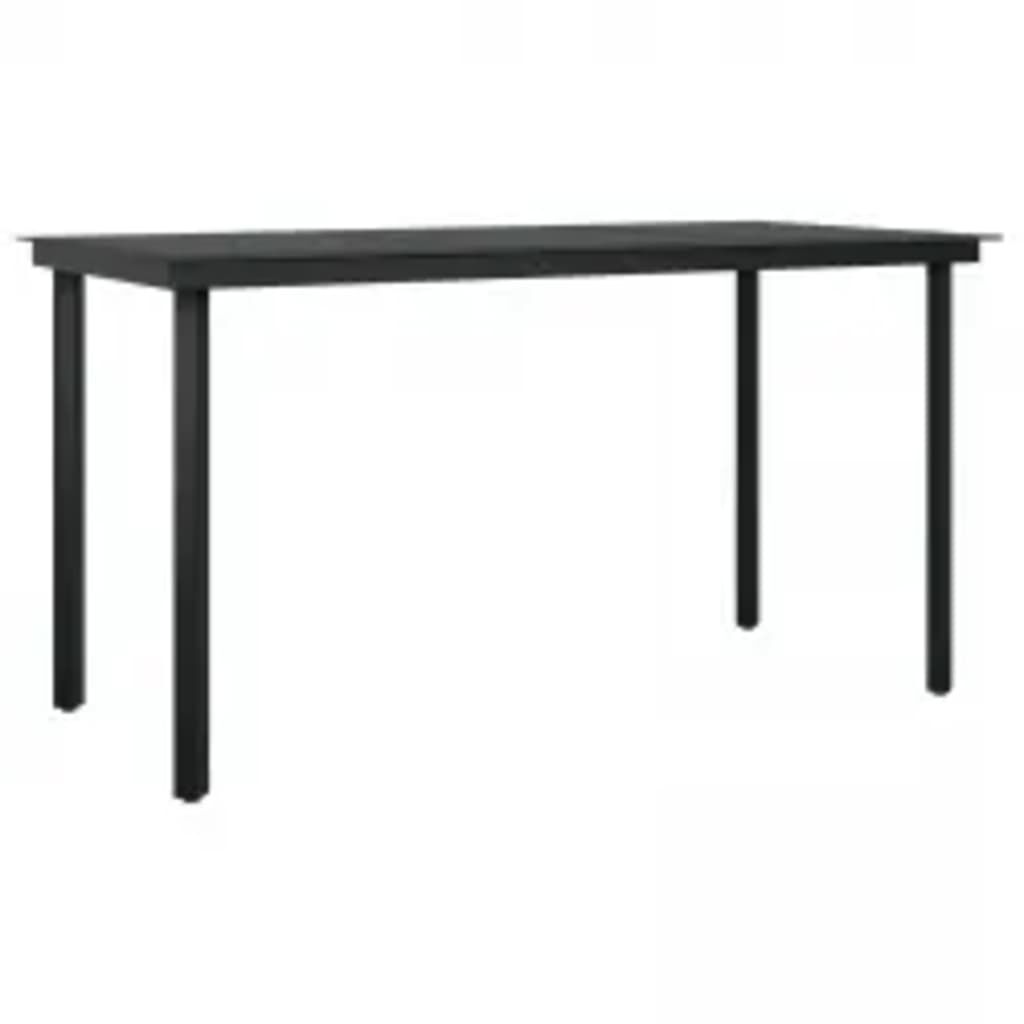 vidaXL 5 Piece Outdoor Dining Set with Cushions Black