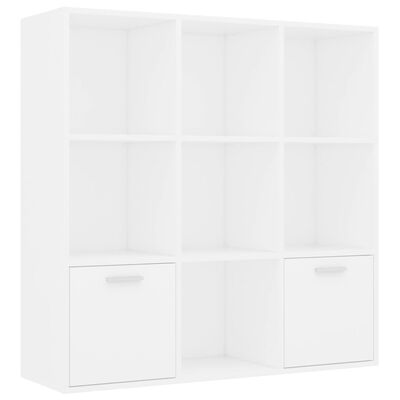 vidaXL Book Cabinet White 98x30x98 cm Engineered Wood, white vidaXL Book Cabinet White 98x30x98 cm Engineered Wood