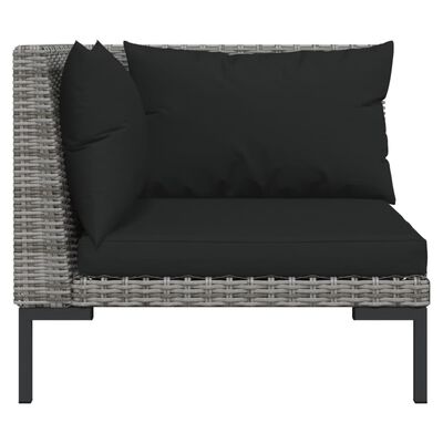 vidaXL 9 Piece Garden Lounge Set with Cushions Poly Rattan Dark Grey,  vidaXL 9 Piece Garden Lounge Set with Cushions Poly Rattan Dark Grey