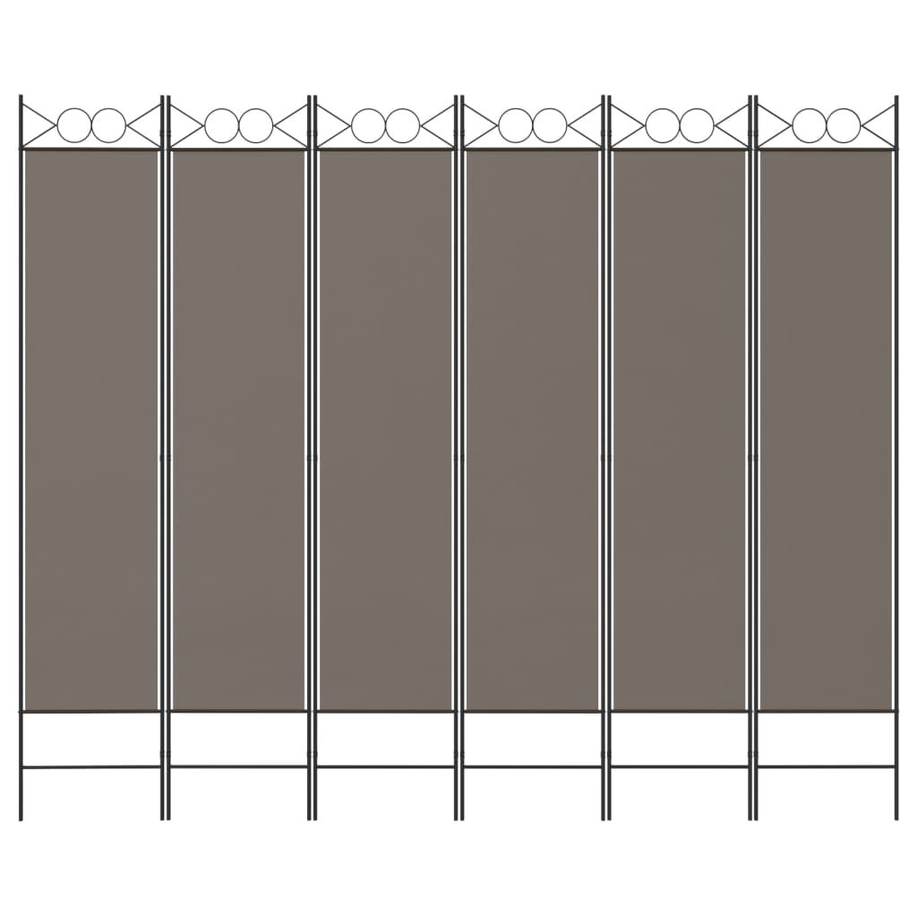 vidaXL 6-Panel Room Divider Anthracite 240x200 cm Fabric