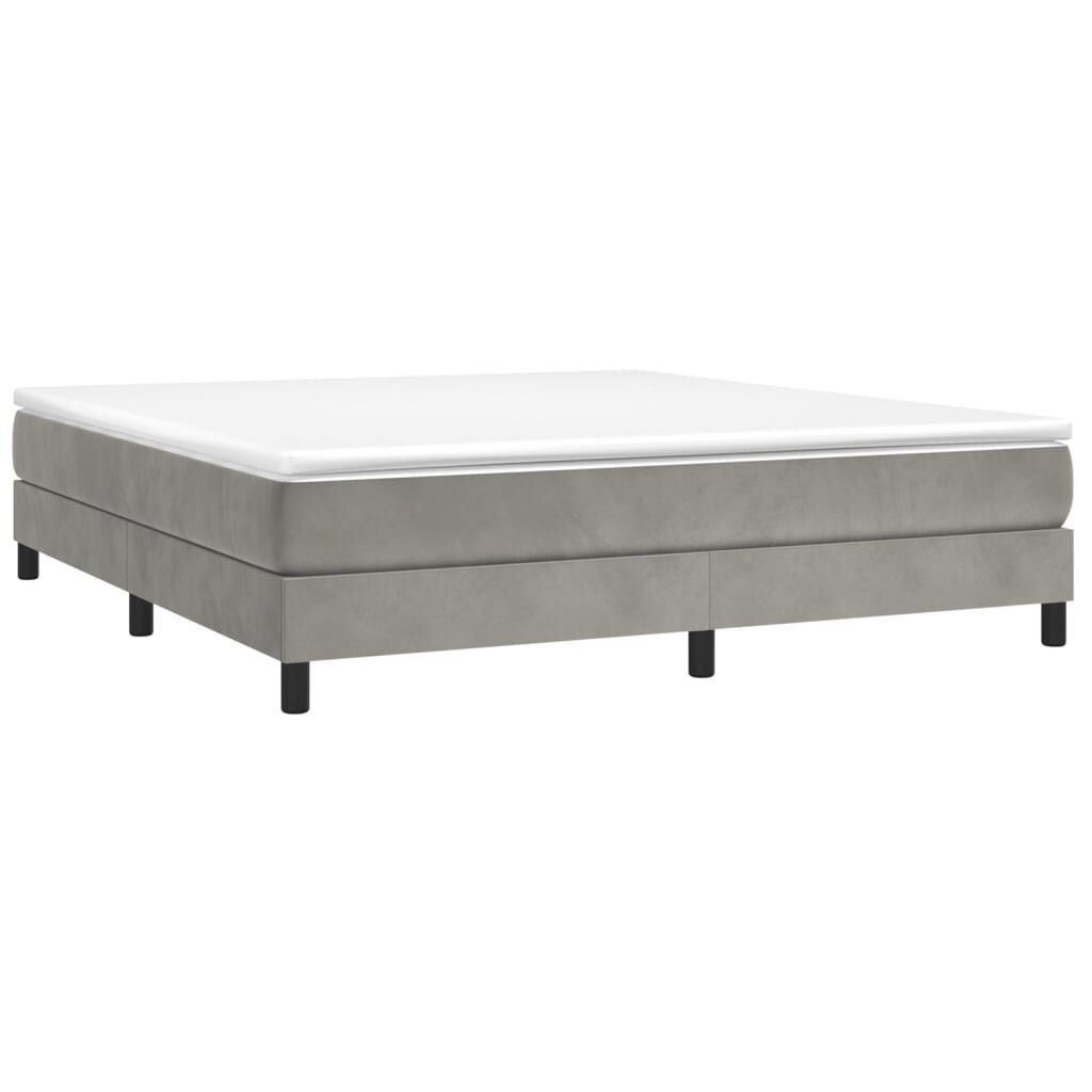 vidaXL Bed Frame without Mattress Light Grey 180x200 cm Super King Velvet