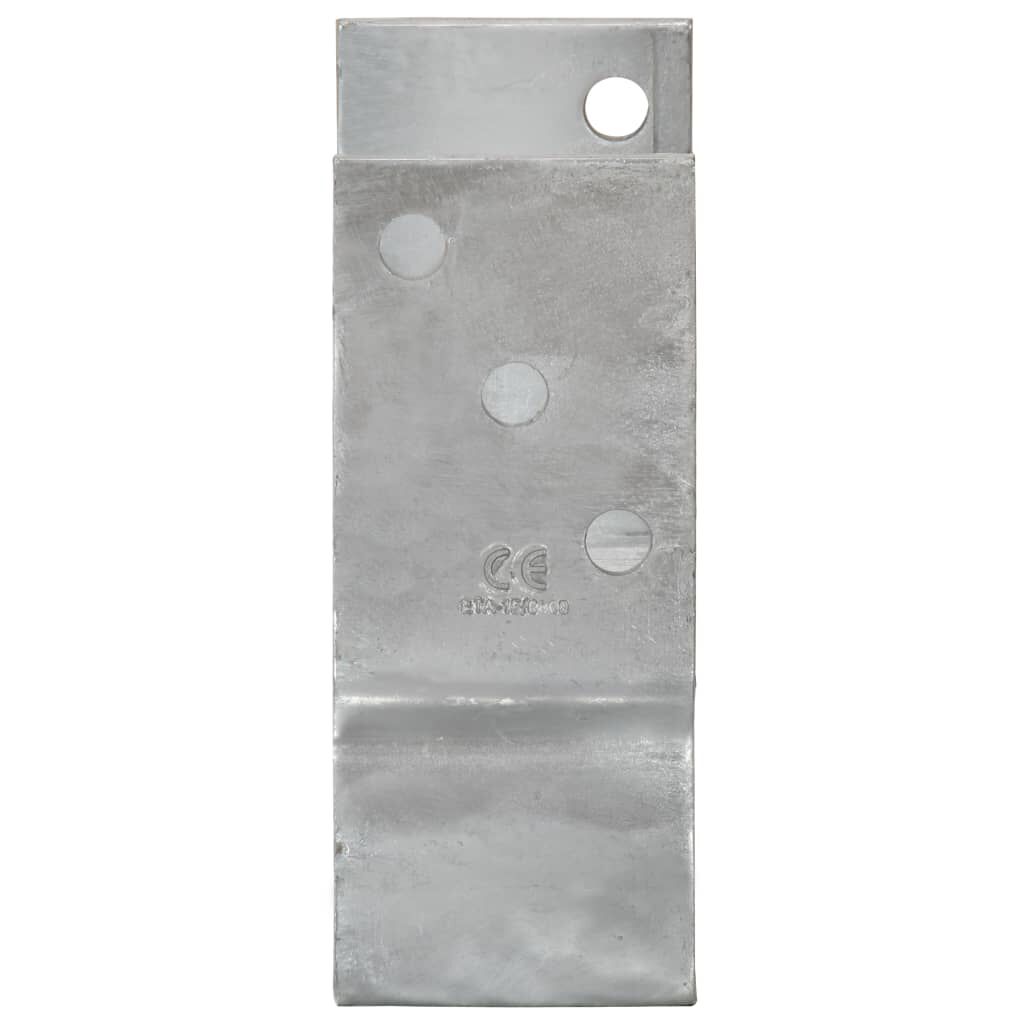 vidaXL Fence Anchors 2 pcs Silver 14x6x15 cm Galvanised Steel