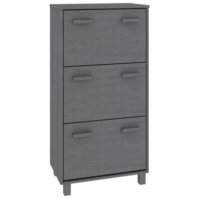 vidaXL Shoe Cabinet HAMAR Dark Grey 59.5x35x117 cm Solid Wood Pine, dark grey vidaXL Shoe Cabinet HAMAR Dark Grey 59.5x35x117 cm Solid Wood Pine