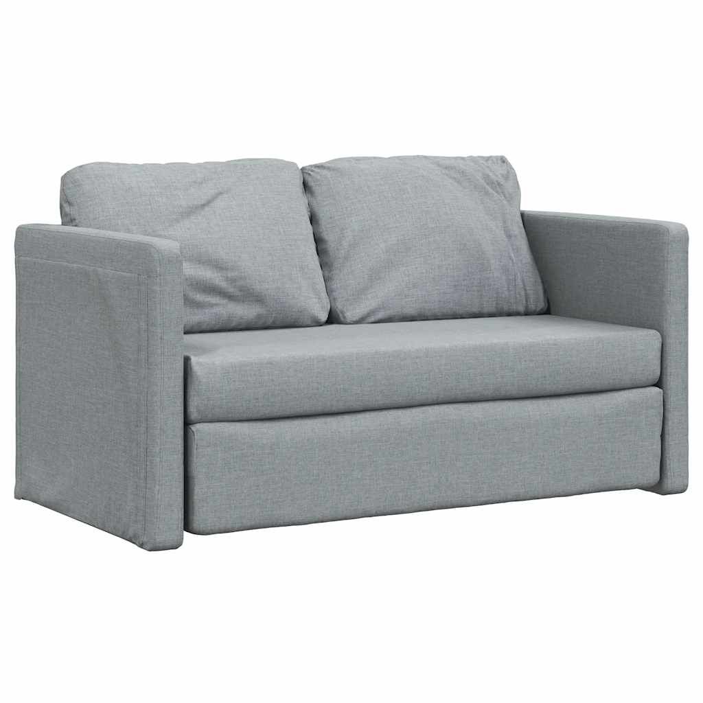 vidaXL Floor Sofa Bed 2-in-1 Light Grey 112x174x55 cm Fabric