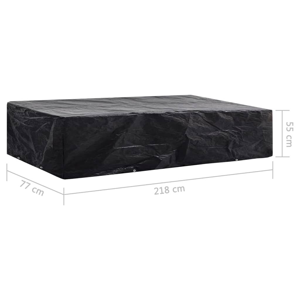 vidaXL Garden Sunlounger Cover 2 pcs 8 Eyelets 218x77x55 cm
