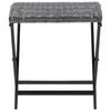 vidaXL Folding Stool Poly Rattan Grey