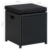 vidaXL 6 Piece Garden Lounge Set with Cushions Poly Rattan Black