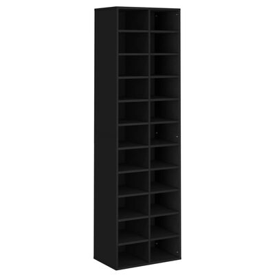 vidaXL Shoe Cabinet Black 54x34x183 cm Engineered Wood, black vidaXL Shoe Cabinet Black 54x34x183 cm Engineered Wood