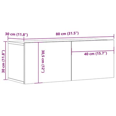 vidaXL TV Cabinet White 80x30x30 cm Engineered Wood, white vidaXL TV Cabinet White 80x30x30 cm Engineered Wood