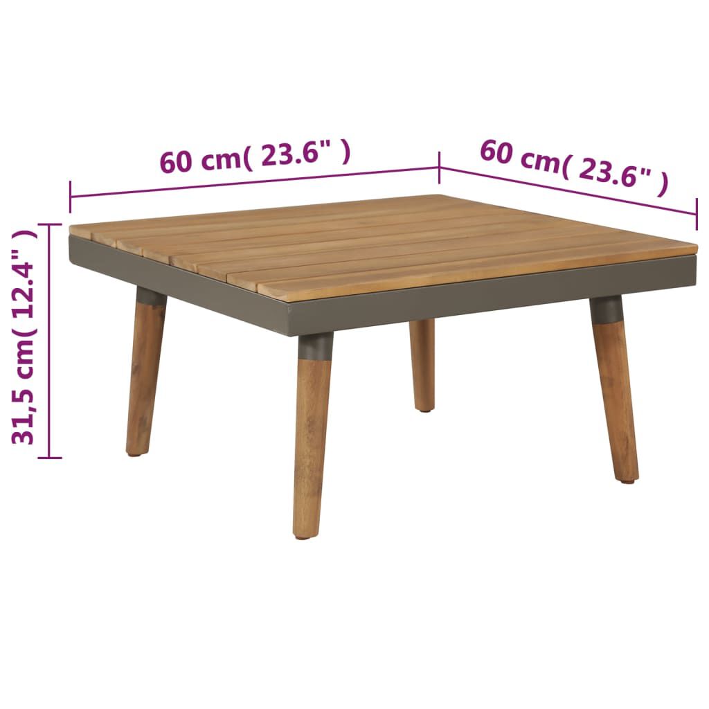 vidaXL 4 Piece Garden Lounge Set with Cushions Solid Acacia Wood Brown