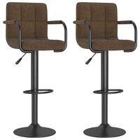 vidaXL Bar Stools 2 pcs Brown Fabric, brown vidaXL Bar Stools 2 pcs Brown Fabric