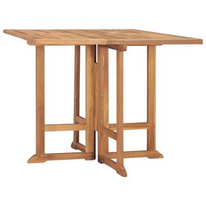 vidaXL Dining Table | Teak Brown | Teak hardwood | Medium | Foldable