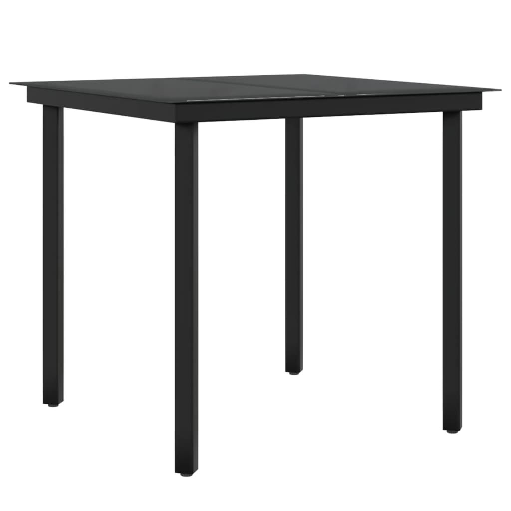 vidaXL 3 Piece Garden Dining Set with Cushions Black