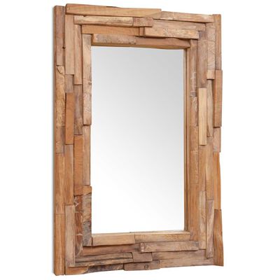 vidaXL Decorative Mirror Teak 90x60 cm Rectangular,  vidaXL Decorative Mirror Teak 90x60 cm Rectangular