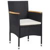 vidaXL 5 Piece Garden Dining Set Black Poly Rattan and Acacia Wood