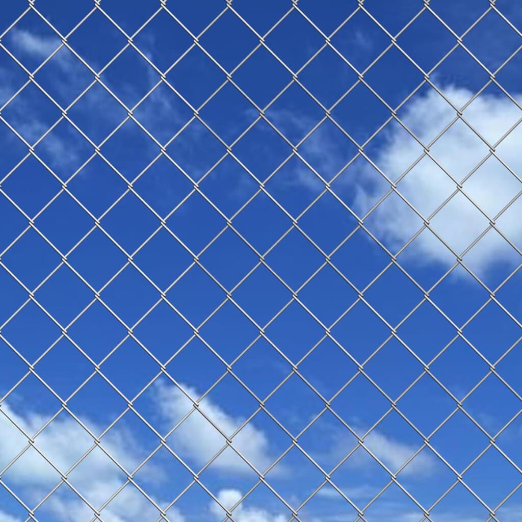 vidaXL Chain Link Fence Galvanised Steel 25x1 m Silver