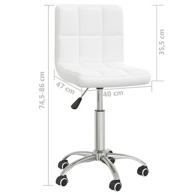 vidaXL Swivel Dining Chair White Faux Leather, white vidaXL Swivel Dining Chair White Faux Leather