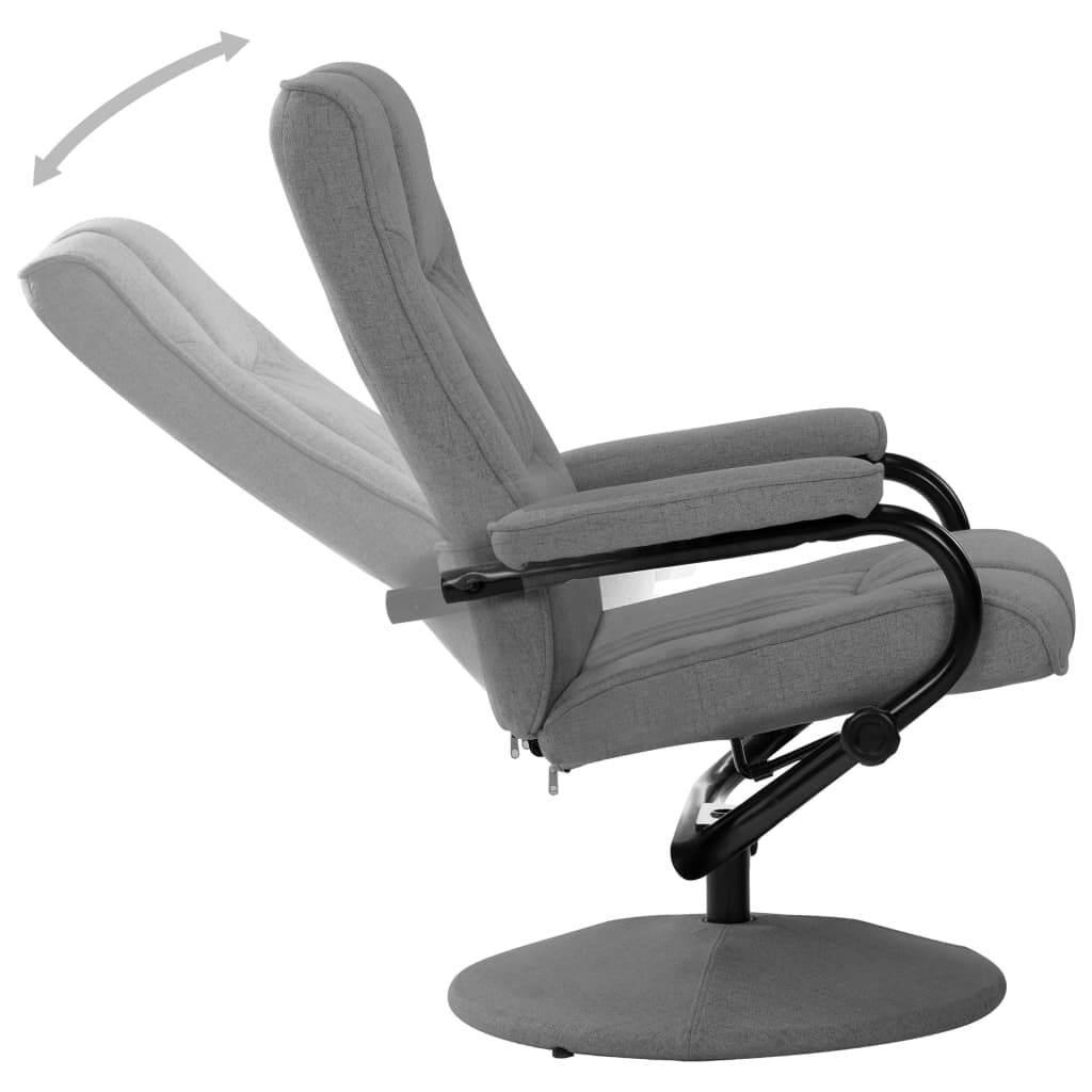 vidaXL Recliner Chair with Footrest Light Grey Fabric