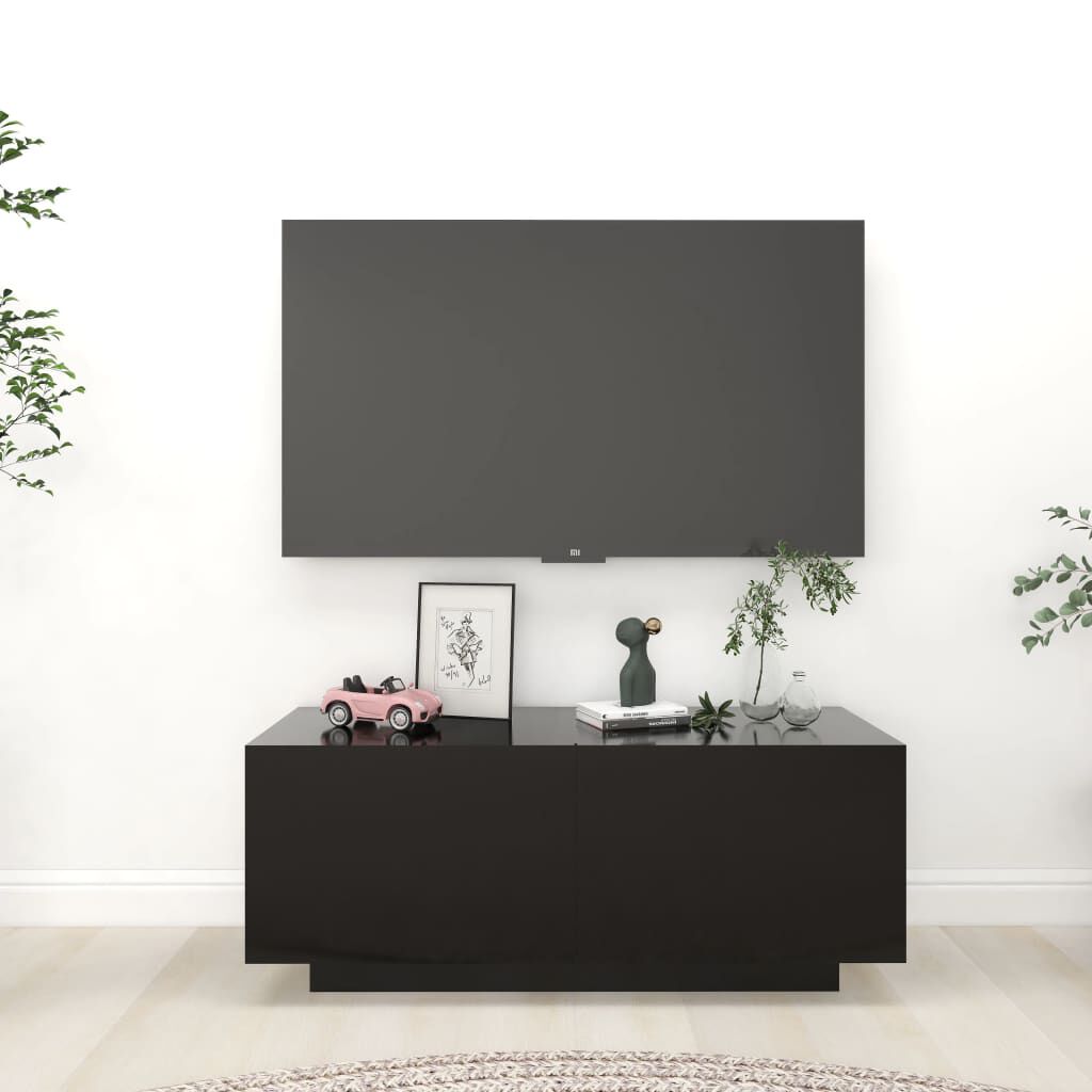 vidaXL TV Cabinet Black 100x35x40 cm Engineered Wood