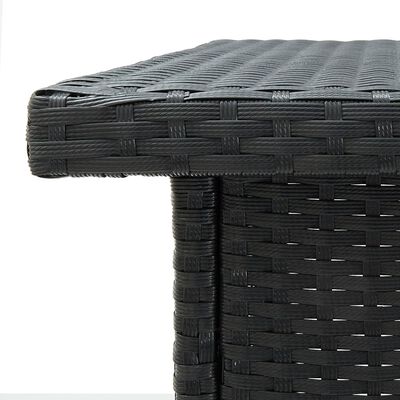 vidaXL Corner Bar Table Black 100x50x105 cm Poly Rattan, black vidaXL Corner Bar Table Black 100x50x105 cm Poly Rattan