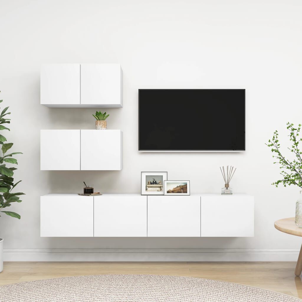 vidaXL 4 Piece TV Cabinet Set Concrete Grey Engineered Wood