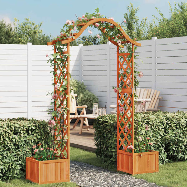 vidaXL Garden Pergola with Planter Solid Firwood