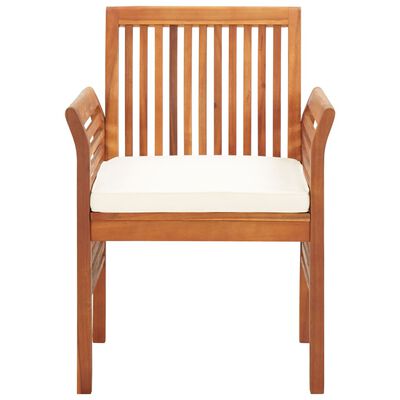 vidaXL Garden Dining Chairs with Cushions 4 pcs Solid Wood Acacia, cream vidaXL Garden Dining Chairs with Cushions 4 pcs Solid Wood Acacia