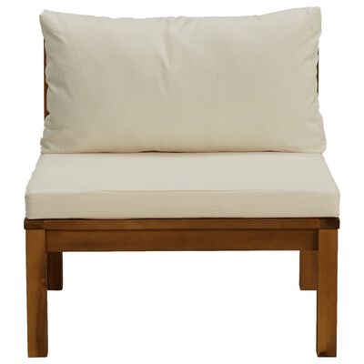 vidaXL 3 Piece Garden Lounge Set with Cream White Cushions Acacia Wood