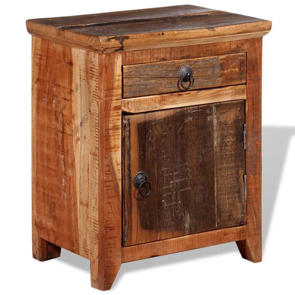 vidaXL Nightstand Solid Acacia Reclaimed Wood