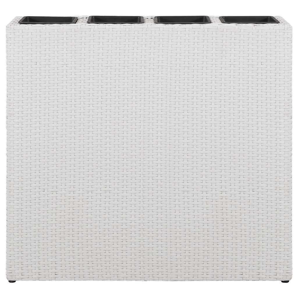 vidaXL Garden Raised Bed with 4 Pots 2 pcs Poly Rattan White(2x45427)