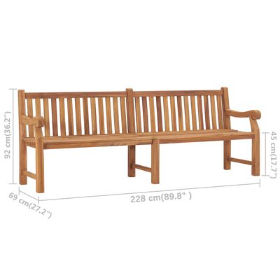 vidaXL Garden Bench 228 cm Solid Teak Wood,  vidaXL Garden Bench 228 cm Solid Teak Wood