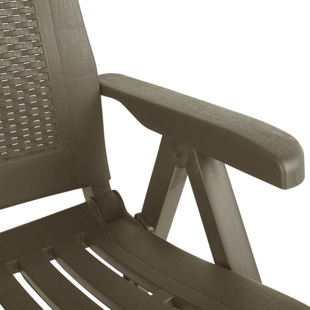 vidaXL Garden Reclining Chairs 2 pcs Plastic Mocca