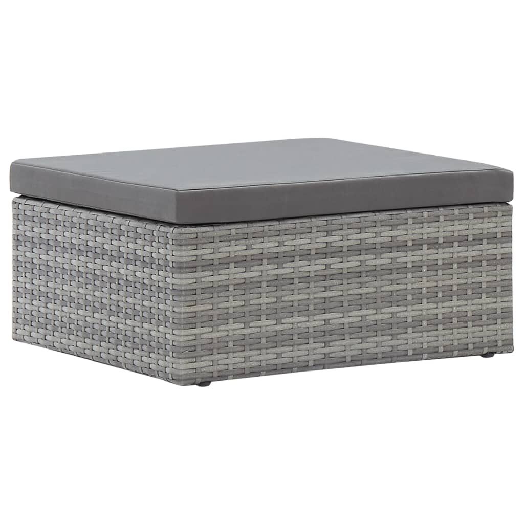 vidaXL Garden Lounge Bed with Roof Mixed Grey Poly Rattan