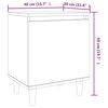 vidaXL Bed Cabinet with Solid Wood Legs Brown Oak 40x30x50 cm