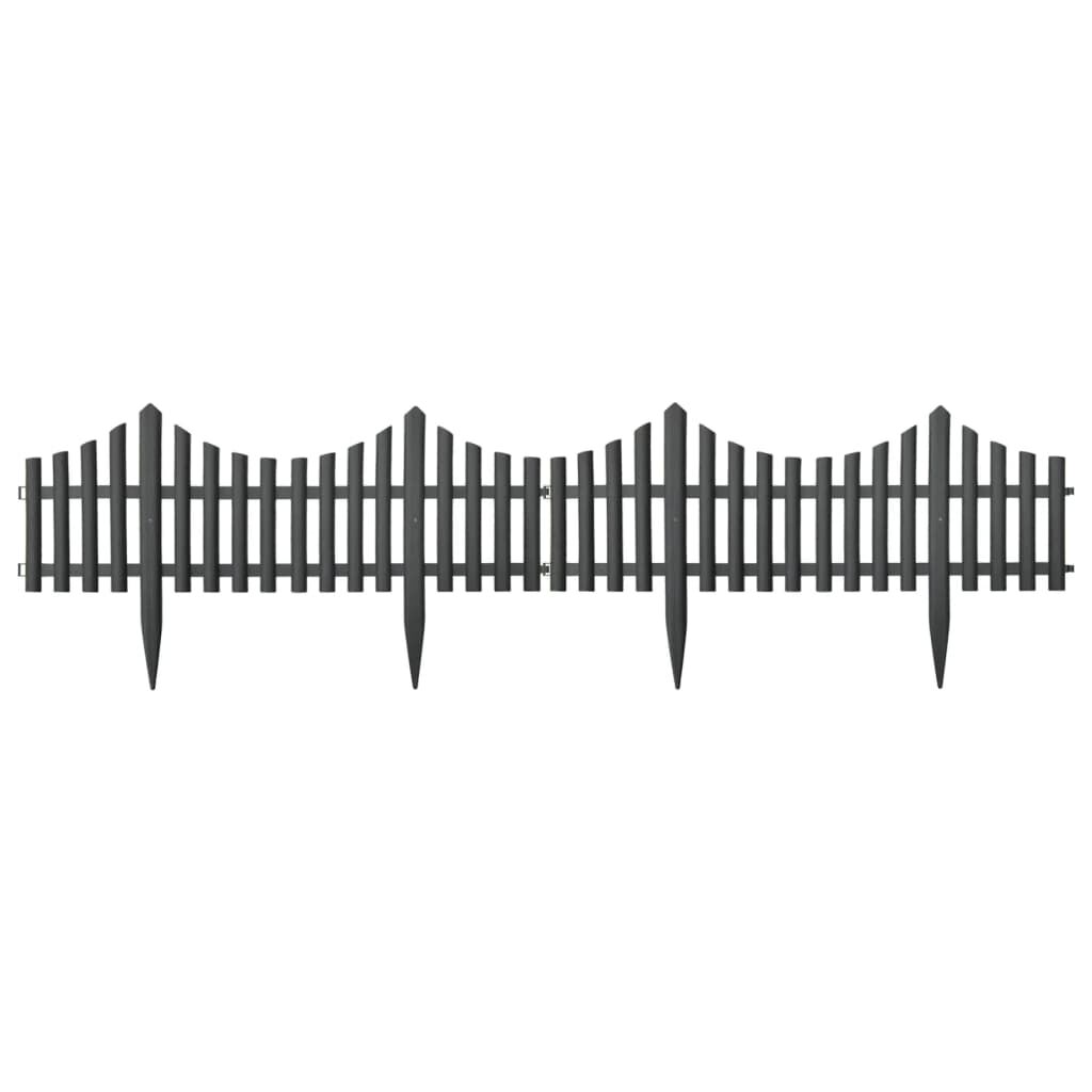 vidaXL Lawn Edgings 17 pcs Anthracite 10 m PP