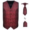 Men's Paisley Wedding Waistcoat Set Size 54 Burgundy