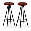 vidaXL Bar Stools 2 pcs Real Leather