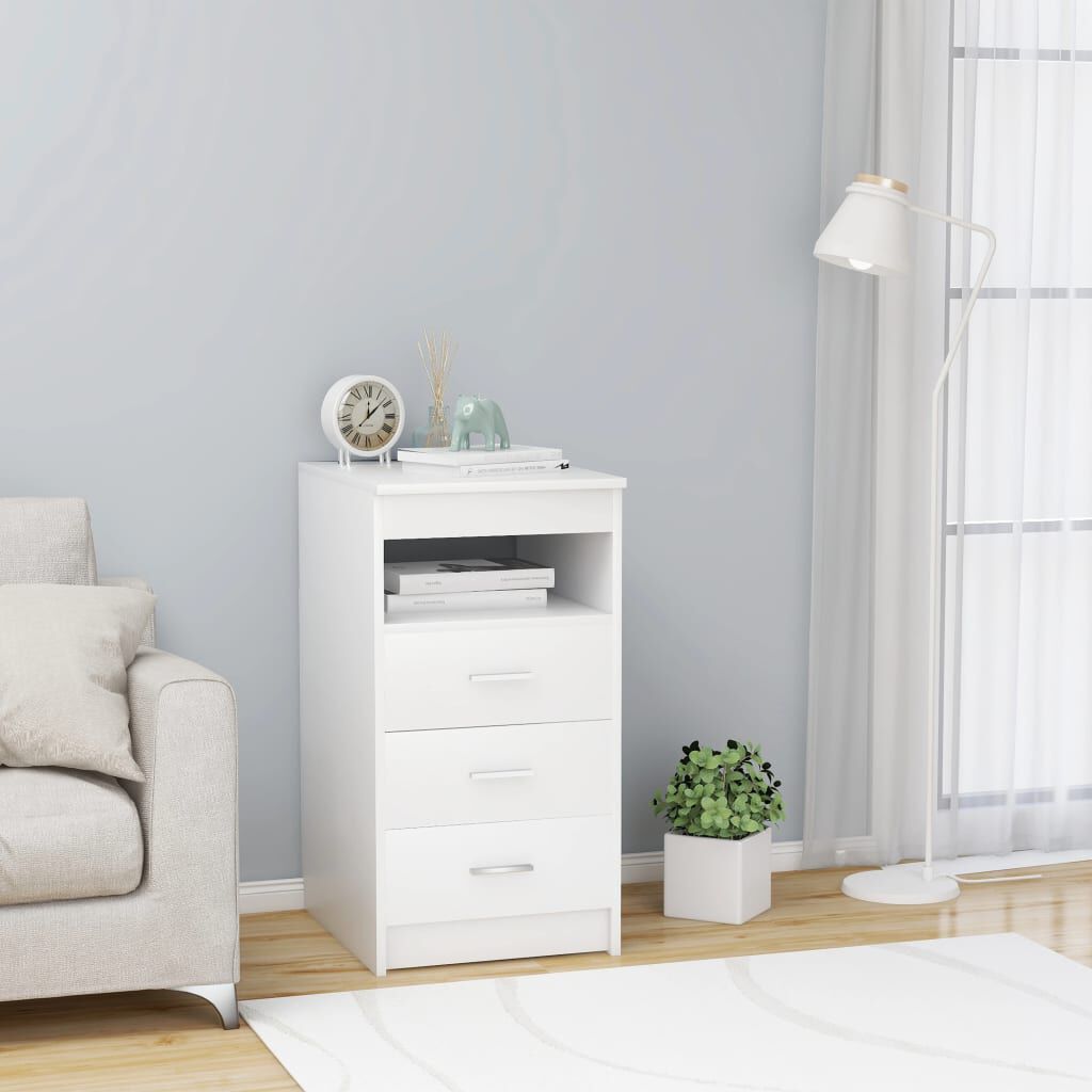 vidaXL Drawer Cabinet White 40x50x76 cm Engineered Wood
