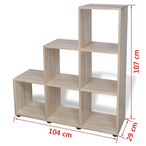 vidaXL Staircase Bookcase/Display Shelf 107 cm Oak