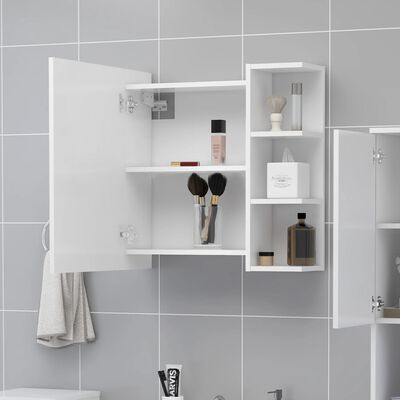 vidaXL Bathroom Mirror Cabinet White 62.5x20.5x64 cm Engineered Wood