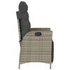 vidaXL Reclining Garden Chairs 2 pcs with Footrest Grey Poly Rattan