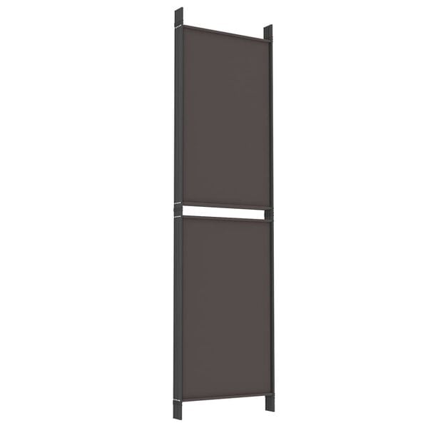 vidaXL 5-Panel Room Divider Brown 250x180 cm Fabric